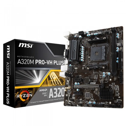 MSI A320M PRO-VH PLUS AMD Ryzen Athlon Socket AM4 DDR4 2666 HDMI VGA USB 3.1 4K VR Ready Micro ATX Motherboard MSI A320M PRO-VH PLUS AMD Ryzen Athlon Socket AM4 DDR4 2666 HDMI VGA USB 3.1 4K VR Ready Micro ATX Motherboard